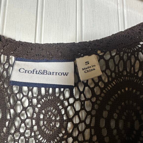 Croft & Barrow Brown Crochet Cover Up Dress - Picture 3 of 5